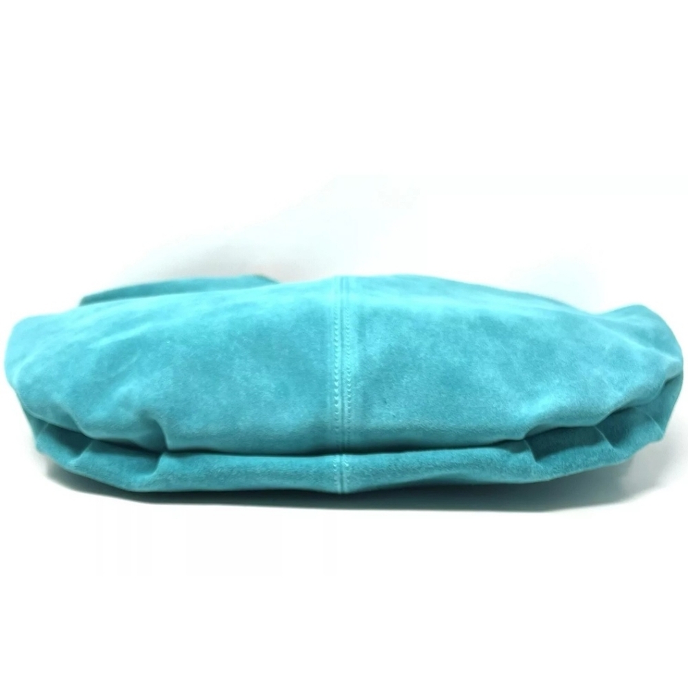 Marlon Rosita calf Leather/ Suede extra large hobo bag In Turquoise - Picture 6 of 14